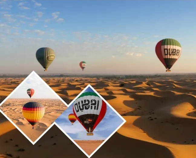 Hot air balloon sunrise Dubai